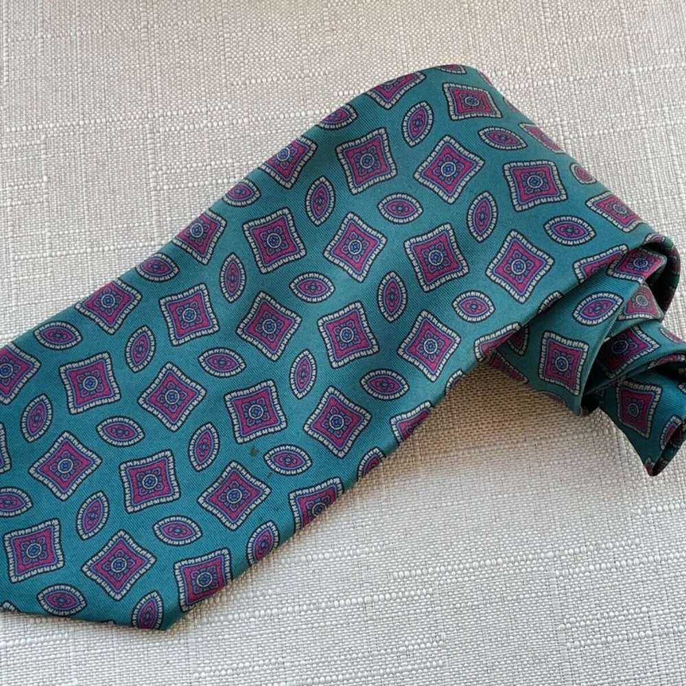 Oscar De La Renta Neckwear Men Tie Couture Collection 100% Silk Made in USA - Picture 9 of 13